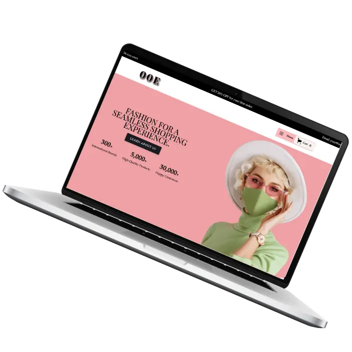 00E Ecommerce template preview.