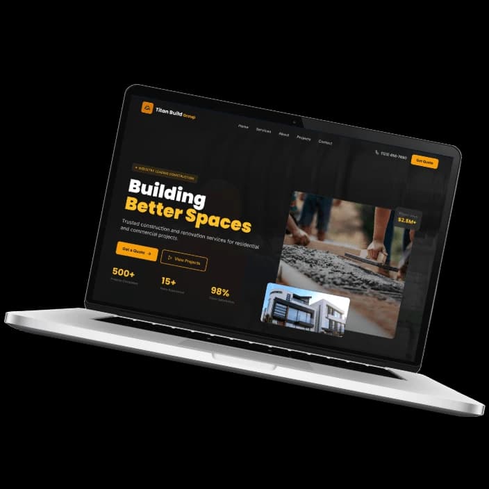 CX-1 Construction Demo website preview.