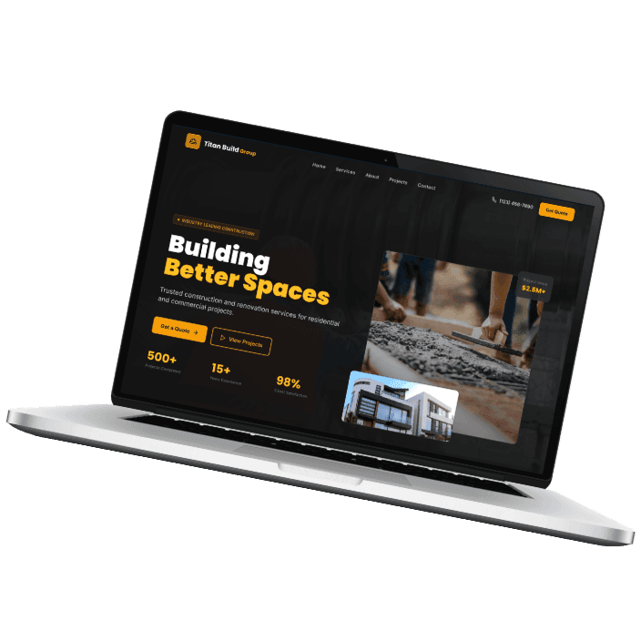 CX-1 Construction Demo website preview.